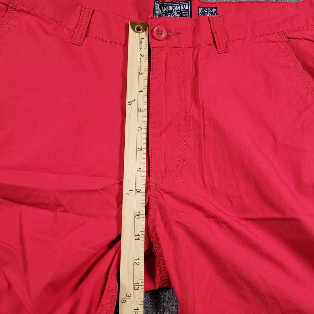 American Rag Shorts Mens 36 LOT 2 Slim Fit Red Black Chino Lightweight Cotton - Picture 9 of 14